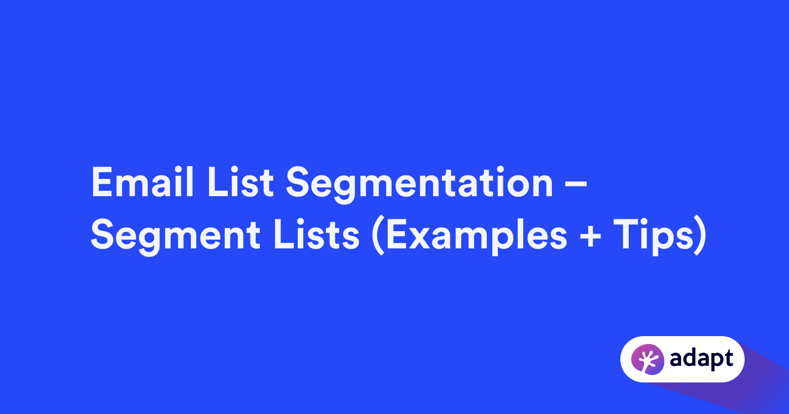 Email List Segmentation: Templates, Examples and Tips