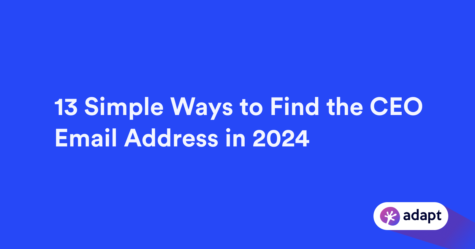 13 Simple Ways to Find the CEO Email Address in 2024